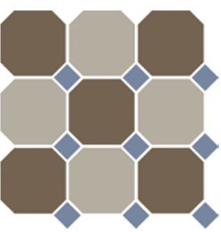 Керамогранит Topcer 4429+01 OCT11-B Coffe Brown 29 Beige 01 Octagon/Blue Cobalt 11 Dots 30x30