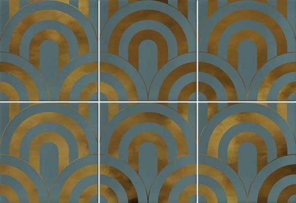 Настенная плитка Vives Ceramica Takada Turquesa Oro 23x33.5