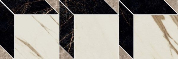 Керамогранит Versace Marble Cube Nero-Bianco-Grigio 19.5x58.5