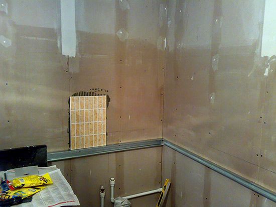 Укладка плитки на гипсокартон