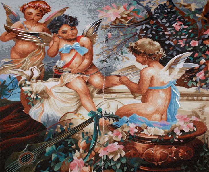 декор стен с помощью мозаичной плитки