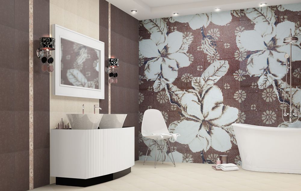 декор стен с помощью мозаичной плитки