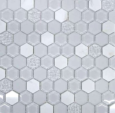 Мозаика Философия Мозаики Hexagon White Glass 32 29.5x30.5