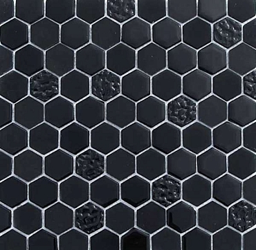 Мозаика Философия Мозаики Hexagon Black Glass 32 29.5x30.5