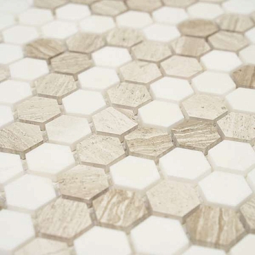 Мозаика Философия Мозаики Hexagon White-Grey 25 28x29.5