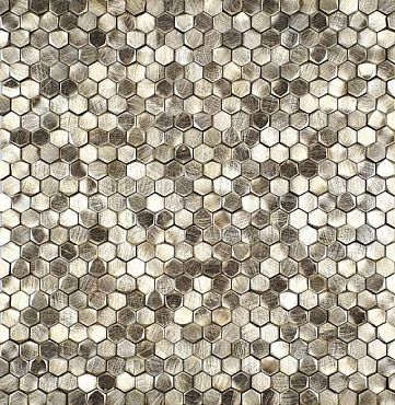 Мозаика Философия Мозаики Aluminium 3D Hexagon Gold 29.8x30.8