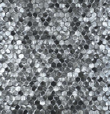 Мозаика Философия Мозаики Aluminium 3D Hexagon Metal Titanium 29.8x30.8