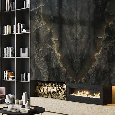 Bookmatch Onice Black A Polished160x320