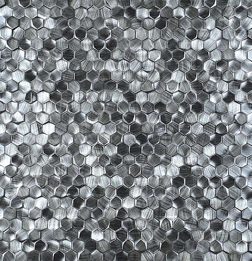 Мозаика Философия Мозаики Aluminium 3D Hexagon Metal Titanium 29.8x30.8