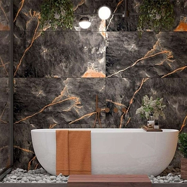 Volcanic Nero Shiny Sugar60x120