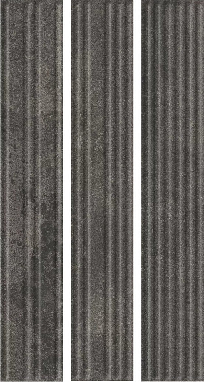 Клинкер Paradyz Carrizo Basalt Elewacja Struktura Stripes Mix Mat 6.6x40