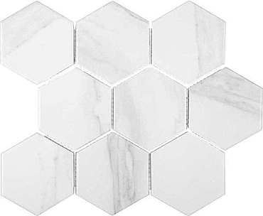 Мозаика Философия Мозаики Porcelain Hexagon Carrara 95 25.6x29.55