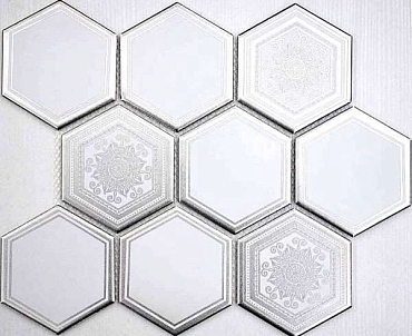 Мозаика Философия Мозаики Porcelain Hexagon Carrara Decor 95 25.8x29.5