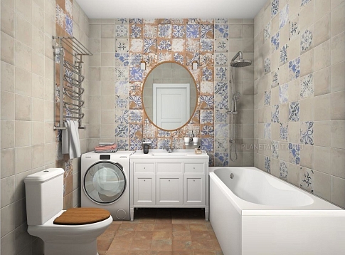 Дизайн-проект ванной комнаты - керамогранит Mainzu Land Anthology