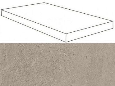 Ступень Угловая Левая Atlas Concorde 10мм Wise Silver Grey Scalino Ang SX Lap 33x60