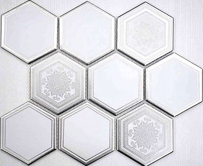 Мозаика Философия Мозаики Porcelain Hexagon Carrara Decor 95 25.8x29.5