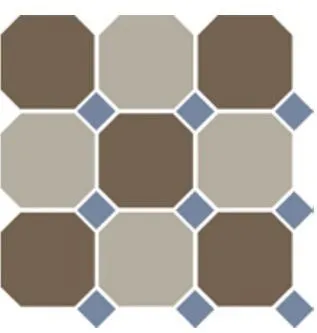Керамогранит Topcer 4429+01 OCT11-B Coffe Brown 29 Beige 01 Octagon/Blue Cobalt 11 Dots 30x30